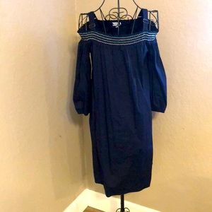 Crown & Ivy business casual navy dress.